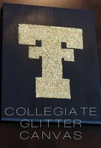 {DIY} Collegiate Glitter Canvas - LOVE