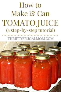 A step-by-step photo tutorial on how to make and can homemade tomato juice. It’s easy, plus if you grow your own tomatoes, it’s a big money saver too!