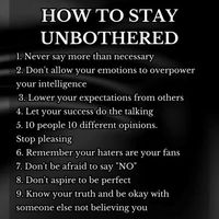 By implementing these strategies, you can maintain your peace of mind and stay unbothered amidst life's ups and downs! 🌟✨  #Unbothered #Mindfulness #SelfCare #PersonalGrowth #PositiveMindset