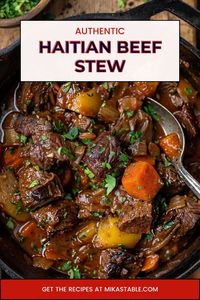 Discover the rich flavors of Haiti with this authentic Haitian Beef Stew slow cooker recipe. Perfect for busy days, this recipe lets the slow cooker do the work, infusing beef with traditional spices and hearty vegetables for a comforting and delicious meal. Visit mikastable.com for this recipe and more Haitian cuisine inspirations.