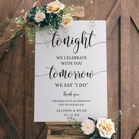 Tomorrow We Say I Do Wedding Rehearsal Dinner Foam Board | Zazzle