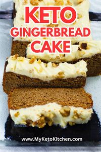 This delicious keto gingerbread cake isn't just perfect for the festive season. It's the ideal accompaniment with tea, coffee, or dessert all year round. This keto gingerbread cake is moist and easy to make with only 2g net carbs per slice.