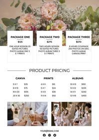 Minimalist Event Photographer Price List