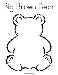 Big Brown Bear Coloring Page - Twisty Noodle