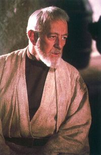 Alec Guinness AKA Alec Guinness de Cuffe Born: 2-Apr-1914 Birthplace: London, England Died: 5-Aug-2000 Location of death: Midhurst, West Sussex, England [1] Cause of death -  Liver Cancer -  Here as Star Wars' Obi Wan Kenobi