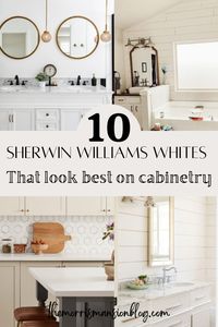 What color white should you use on your cabinets in the kitchen? bathroom? Laundry room? Look no further, I have a list of 10 sherwin williams white paint colors that will look good on your cabinetry.