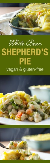 White Bean Shepherd's Pie - This vegan and gluten-free recipe is both tasty and easy to make - with a little planning you can prepare this warm, creamy, flavorful and satisfying meal in about an hour. #vegan #glutenfree