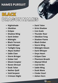 If you're here, you're likely seeking the perfect name for a black dragon that can star in your next fantasy adventure, game, or story. Fear not, for you've found the treasure trove of black dragon names. Each is carefully chosen to spark imagination and bring your dragons to life. #BlackDragonNames #BlackDragons #DragonNames #FantasyWorld