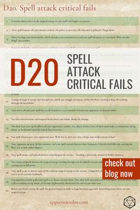 Do your Dungeons and Dragons players keep rolling Nat 1s in combat? Then check out this list of critical fails to spice up your next combat session!