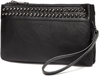 Wristlet Clutch Purses,VASCHY SAC Large Studs Soft Faux Leather Crossbody Evening Clutch Wallet for Women Black: Handbags: AmazonSmile