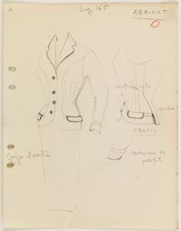 Carven P/E 1955 "Abricot". Croquis d'atelier de la Maison.