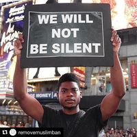 #Repost @removemuslimban with @repostapp ・・・ We will not be silent. We will not give in. #resist #strongertogether 📷: @nomuslimban  #Regram via @wearyourdissent