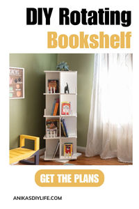 Get the plans to build this rotating bookshelf to organize kids toys and books. Easy to build and great for small spaces.