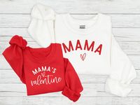 Mommy And Me Valentines Day Sweatshirt | Mama's Valentine | Matching Valentine's Day Sweaters | Boy Mama Matching Crewneck Family Sweatshirt ♥ Calling all Mama and Minis! These sweatshirts are a must! This ONLY comes with one, you will need to go back to the listing and ADD the second one. PRODUCTION ♥ & ♥ SHIPPING * Each Sweatshirt is made to order, so please allow 5 - 9 business days for production of your product. Also, keep in mind that if a federal holiday lands on a business day, that is n