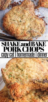 Looking for a fun, quick and easy family dinner? Check out this homemade version of Shake and Bake Pork Chops! Using our own blend of spices, this is our copy cat version of the classic recipe from our childhood. The pork comes out nice and juicy inside but crispy and flavorful outside.