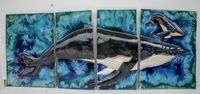 My elegant hand sculpted ceramic Maui Humpback Whale design is made in Maui Hawaii and can be tiled into a kitchen backsplash, bathrooms, showers, Jacuzzis, pools, wall tile, or hung on a wall “wire hook on the back”. Designed with a raised relief 3D image are my Palm Trees, whales, turtles, seahorses, mermaids, fish, and geckos. Brilliant glass-like hues created during the firing will stay vibrant forever indoors or outdoors in any climate.