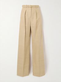 Tailored in Italy, Loro Piana's 'Edward' pants are cut for an effortlessly elegant wide-leg profile from raw silk that drapes so well. They have a belted waist and are smartly tailored with pleats and pressed creases. The unfinished hems mean you can have them altered to suit.