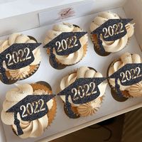 Graduation 2022 Cupcake Toppers - pack of 6  Choose from a single colour or a mixture - pop me a quick message with you order if you would like a mixture of specific colours Toppers fit perfectly for an average size cupcake