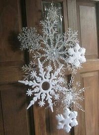 Snowflakes from the dollar store glued together for a pretty Christmas decoration.