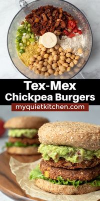 Flavorful and healthy vegan chickpea burgers are great on a bun or crumbled on salads and grain bowls. They're even delicious straight from the fridge as a quick savory snack! Includes options for gluten-free, nut-free, and oil-free.