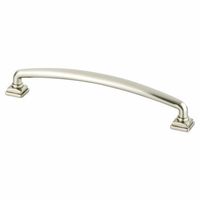 Berenson Tailored Traditional Pull, 6-5/16 inch Center to Center, Brushed Nickel Finish, Zinc Material, Timeless Charm Series