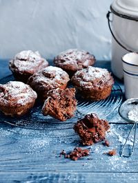 chocolate, banana and coconut muffins