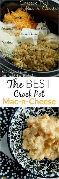 The BEST Crock Pot Mac-n-Cheese around! Creamy, smooth, cheesy...a definite crowd pleaser.