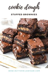 Cookie Dough Stuffed Brownies