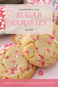 These easy-to-make cookies are perfect for spreading the love this Valentine's Day! Soft, chewy, and bursting with festive sprinkles, they're sure to be a hit.  Yields: 28 Cookies Prep Time: 15 mins Cook Time: 10 mins Ingredients: 2 2/3 cups all-purpose flour 1 tsp baking soda 1/2 tsp baking powder 1/2 tsp salt 1 cup unsalted butter, softened 1 1/4 cups granulated sugar 1 large egg ....   Find the full recipe on my blog for this and other easy desserts!  #ValentinesDay #Cookies #Baking #SweetTreats #EasyRecipes #FestiveBaking #Sprinkles