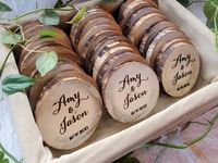 Sets of Bulk Wedding Favors Personalized Wooden Coasters - Etsy