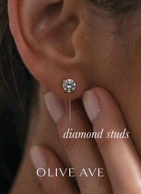 14k gold | four prong round lab diamond studs