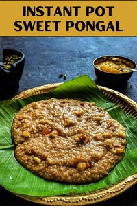 Experience the traditional flavors of South India with this Instant Pot Sweet Pongal / Chakkara Pongal recipe. This comforting, rich and aromatic dish combines rice, lentils, jaggery, and a touch of ghee, all cooked to perfection in the Instant Pot. Perfect for festive occasions or a cozy meal at home, this simple recipe makes it easy to enjoy a beloved classic with minimal effort.