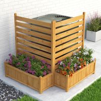 Buy GDLF Air Conditioner Fence Outdoor Wood Privacy Screen with Planter Box No-Dig Kit（2 Panels） at Walmart.com