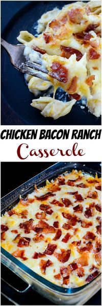 This chicken bacon ranch casserole makes it easy to feed a crowd