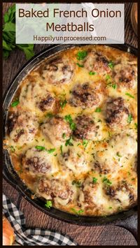 Soft, flavorful meatballs nestled in a bed of cozy onion goodness just like you’d find in a bowl of French Onion Soup! So addictive, so flavorful. Simply amazing!