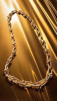 Tiffany HardWear graduated link necklace in 18k gold.