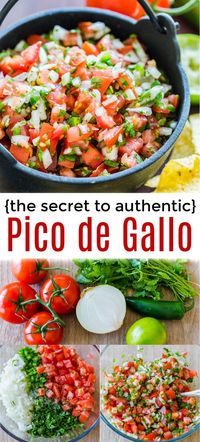 How to make the best Pico De Gallo - this is the real deal, authentic pico de gallo and it's totally easy! #picodegallo #salsa #mexican #appetizer #pico #natashaskitchen