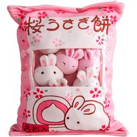 Product information:Category: plush dollModeling category: animalAnimal Classification: RabbitPacking method: net bagFilling material: down cottonPlush classification: super soft short plushPacking list: Plush doll*1