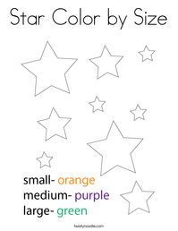 Star Color by Size Coloring Page - Twisty Noodle