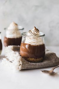 Dairy-free S'mores Parfaits | These decadent S'mores Parfaits taste downright sinful, but are made with dairy free chocolate pudding made from coconut milk! Refined sugar swaps like coconut sugar and honey for the marshmallow fluff and graham cracker make