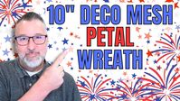 10" Deco Mesh Petal Wreath - USA Wreath - Deco Mesh Wreath - Wreath DIY - #wreath