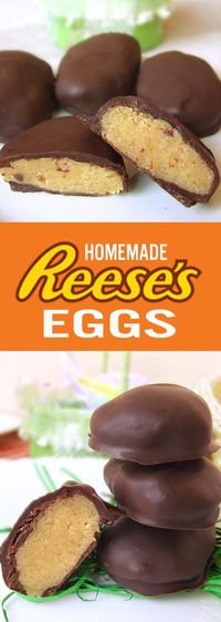 5-ingredient Peanut Butter stuffed Reese's eggs Copycat recipe. My brother will absolutely love these.