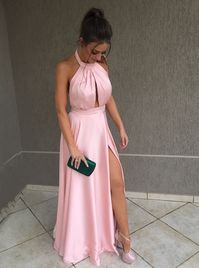 Vestido de festa longo rose!