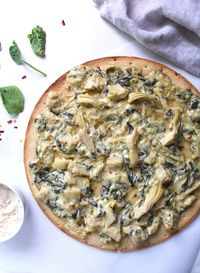 Vegan Spinach Artichoke Pizza