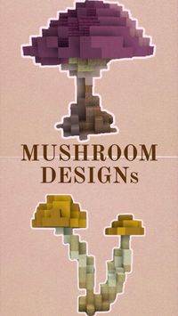 These two minecraft mushrooms are perfect for your survial or creative world. One is purple with terracott and yellow terracotta on the other with many accent blocks. Perfect for organics, terraforming, forest builds, and anything else. Inspo inspiration #minecraft #minecraftsurvival #minecraftbuilding #minecraftmushroom #minecraftfairycore