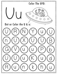 Free Halloween Themed Letter Dotting Worksheets For Letter U - Set includes a variety of Letter U coloring and tracing worksheets. Ideal for homeschoolers & preschool teachers and perfect for Halloween-themed lesson plans! 🍁🖍👻🎨 #Homeschooling #PreschoolEducation #PreKLearning #HalloweenActivities #AlphabetWorksheets #alien #UFO # #Printables #Freeprintable #letterU#FreeprintableHalloweenWorksheet #HalloweenWorksheets