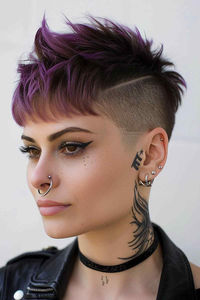 Save this pin for an edgy and daring hairstyle! If you're ready to stand out, the punk cut with shaved sides delivers a bold and striking look. Tap to see how to achieve this dramatic style and transform your hair!