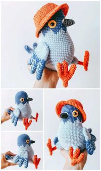 Step by step crochet tutorials with Amigurumi bird paid and free patterns... Lots of amigurumi free and paid crochet patterns are waiting for you. #amigurumibird #crochetbird #birdfreepattern #birdcrochetpattern