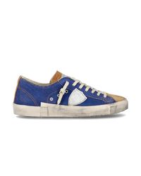 Sneakers Uomo Philippe Model Paris Prsx In Pelle Sfoderata Bluette art PRLU LC21 | eBay