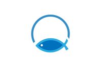 Fish logo template. Creative vector symbol of fishing club or online Exclusive logo design.